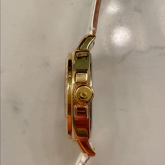 COACH Boyfriend Gold Watch White Leather Straps main image 5